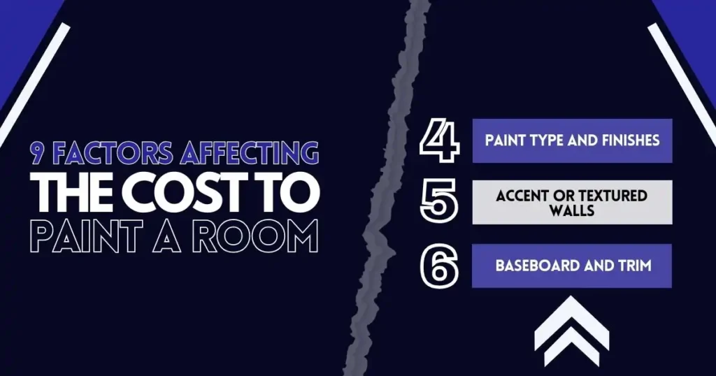Paint Type and Finishes, Accent or Textured Walls and Baseboard and Trim